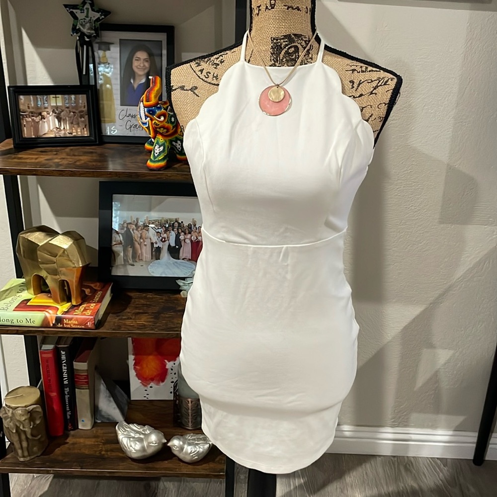 Cream backless dress